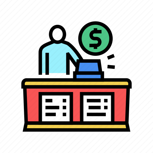 Cashier, seller, counter, shopping, food, clothes icon - Download on Iconfinder