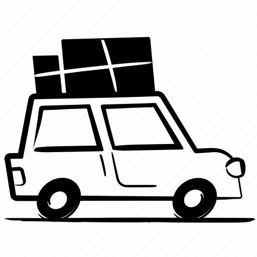 Car, fast, moving, luggage illustration - Download on Iconfinder
