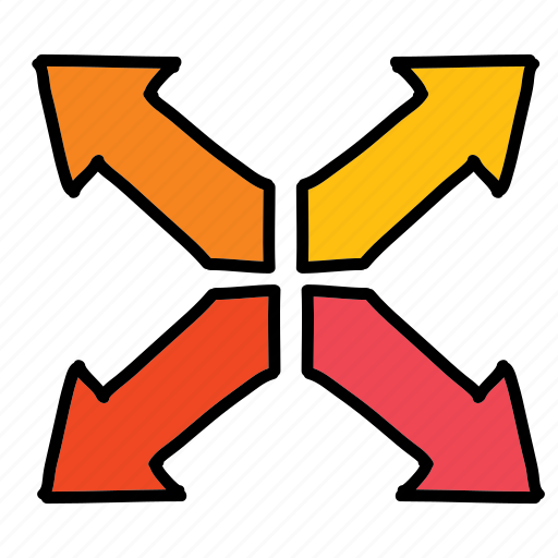 Arrows, direction, multiple, road, seperating, split icon - Download on Iconfinder