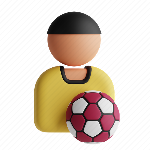Ball player, sport, boy, ball 3D illustration - Download on Iconfinder