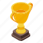 quality, assurance, gold, cup, isometric 