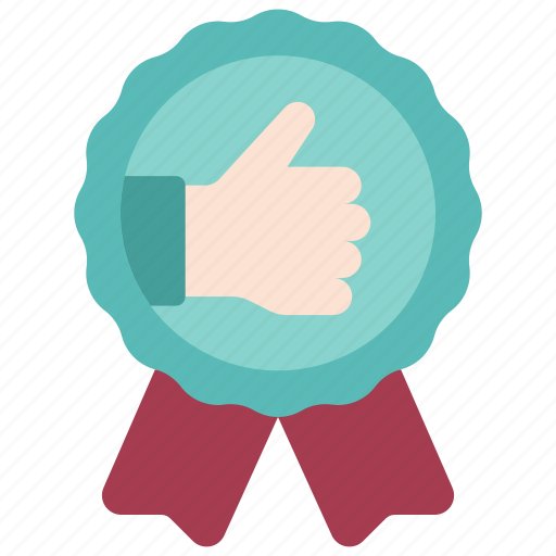 Thumbs, up, award, assurance, like, good, ribbon icon - Download on Iconfinder