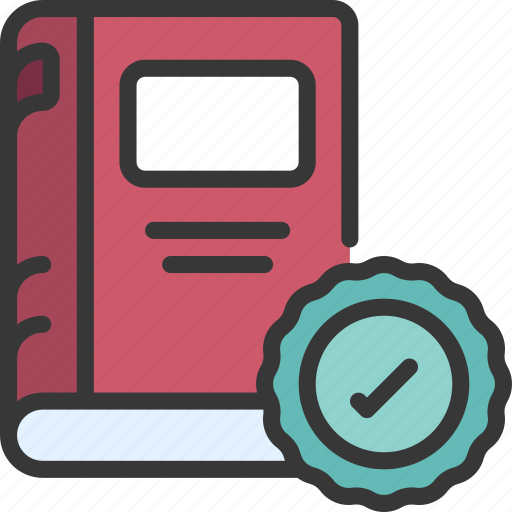 Approved, book, assurance, tick, ribbon icon - Download on Iconfinder