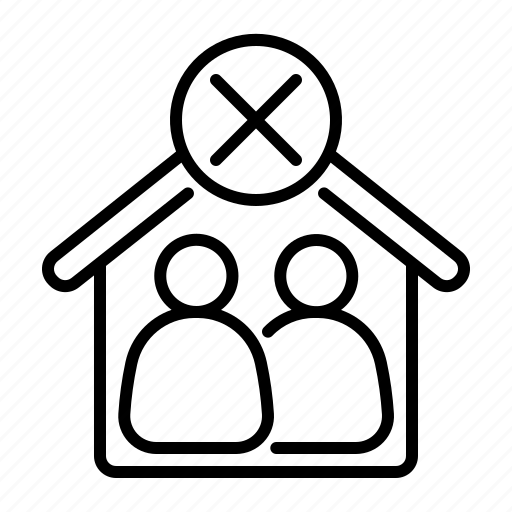 No, quarantine, home, house, safety, people, isolation icon - Download on Iconfinder