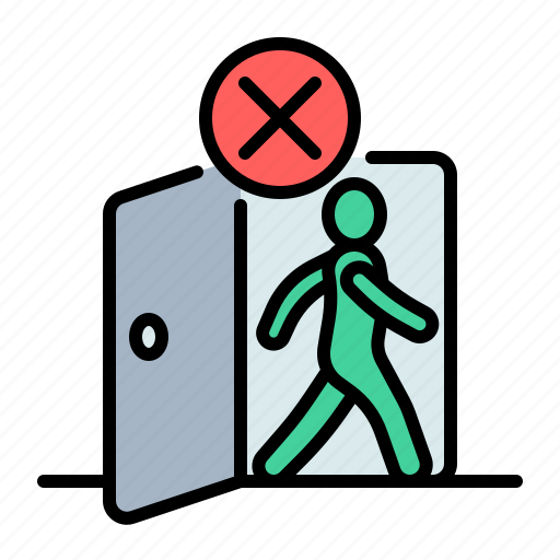 Outside, no, walk, walking, door, out, stay icon - Download on Iconfinder