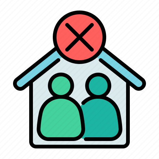 No, quarantine, home, house, safety, people, isolation icon - Download on Iconfinder