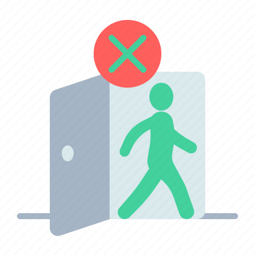Outside, no, walk, walking, door, out, stay icon - Download on Iconfinder