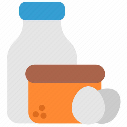 Bottle, eggs, food, food products, milk, quarantine, stayhome icon - Download on Iconfinder