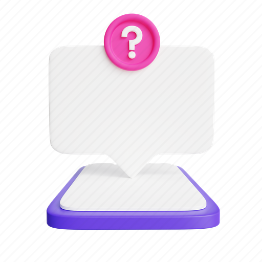 Answer, question, speech, help, forum, faq, message 3D illustration - Download on Iconfinder