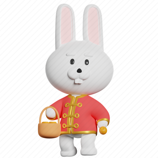 Bring oranges, basket, kumquat, mandarin, year of the rabbit, bunny, chinese new year 3D illustration - Download on Iconfinder