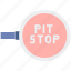 pit, stop, race, sign 