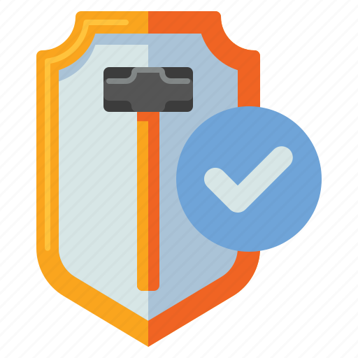 Hammer, safety, shield icon - Download on Iconfinder