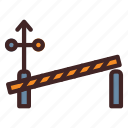 barrier, direction, railway, safety, sign, train 