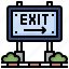 exit, signpost, door, train, railway 