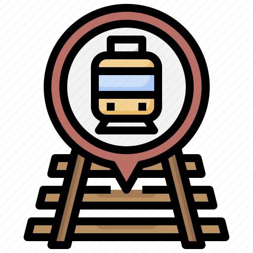Location, railway, station, maps, train, transportation icon - Download on Iconfinder