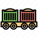 cargo, coal, delivery, freight, train, transport, wagon