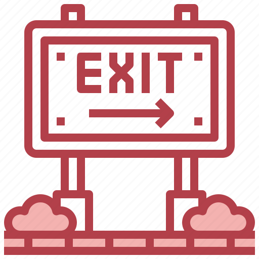 Exit, signpost, door, train, railway icon - Download on Iconfinder
