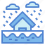 flood, house, inundation, rain 