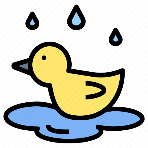 Animal, duck, float, pool, rain, wet icon - Download on Iconfinder