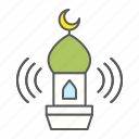 adhan, call, mosque, azaan, prayer, ramadan, building