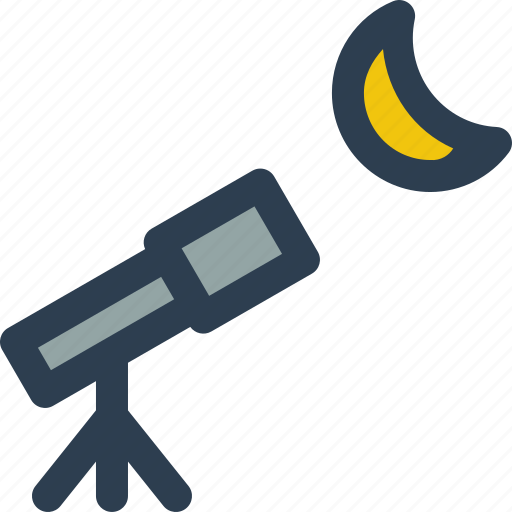 Hilal, telescope, night, crescent, moon icon - Download on Iconfinder