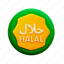 3d, illustration, ramadan, kareem, muharram, month, mosque, fasting, muslim, mubarak, halal, food, sign, symbol, label, badge, emblem, sticker, certified, mark