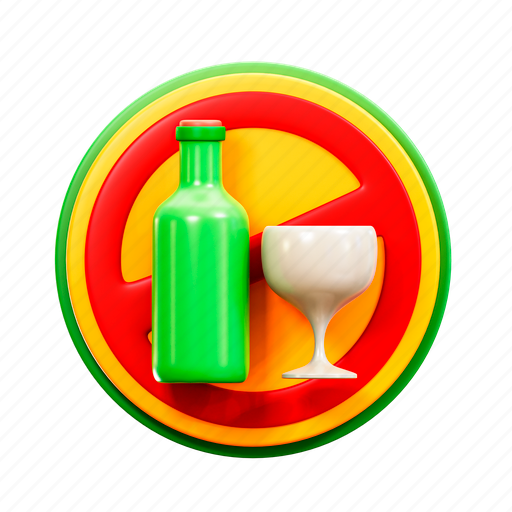 No, alkohol, 3d, illustration, ramadan, kareem, muharram icon - Download on Iconfinder