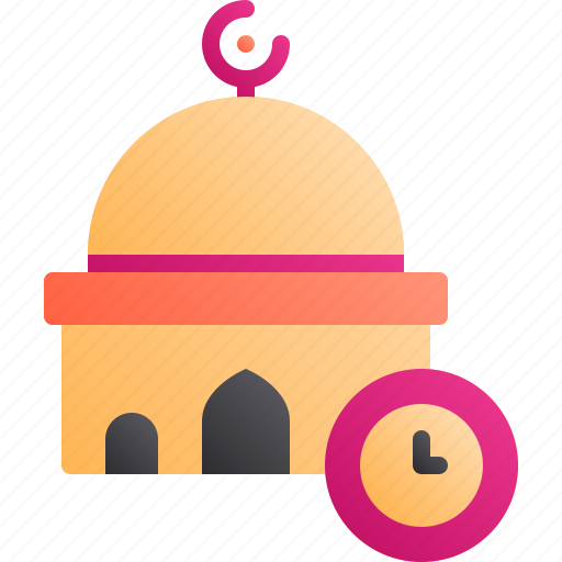 Bilding, clock, islam, mosque, pray, salat, time icon - Download on Iconfinder