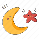 moon, star, ramadan, doodle, islam, weather, night