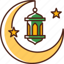 decoration, ramadan, moon, lamp, crescent, muslim, light