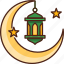 decoration, ramadan, moon, lamp, crescent, muslim, light 