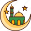 mosque, building, islamic, islam, muslim, moon, crescent 