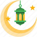 decoration, ramadan, moon, lamp, crescent, muslim, light