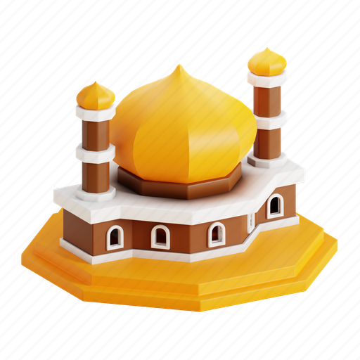 Masjid, mosque, islam, pray, eid, muslim, prayer 3D illustration - Download on Iconfinder
