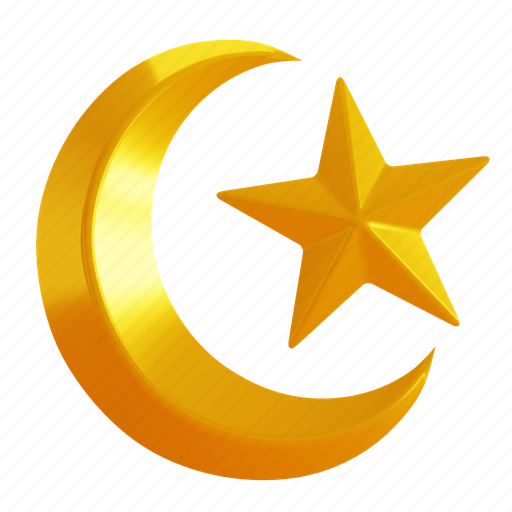 Moon, star, islamic, islam, muslim, ramadan, crescent 3D illustration - Download on Iconfinder