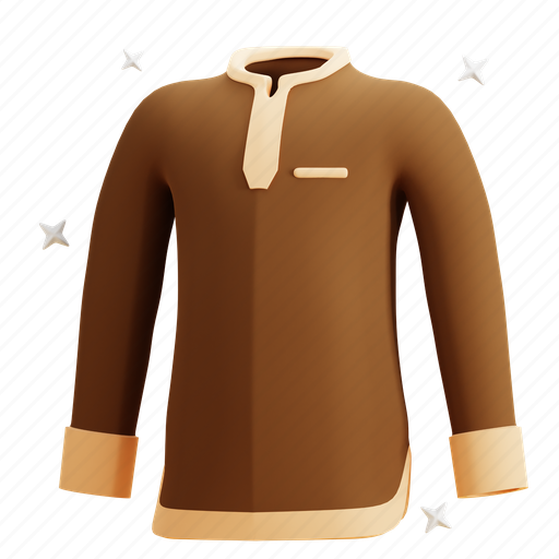 Muslim, cloth, shirt, clothing, fashion, wearing, clothes 3D illustration - Download on Iconfinder