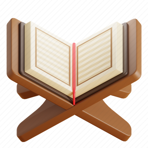 Reciting, quran, religion, islamic, book, islam, mosque 3D illustration - Download on Iconfinder
