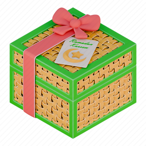 Gift, surprise, donation, present, giving, box, ramadan 3D illustration - Download on Iconfinder