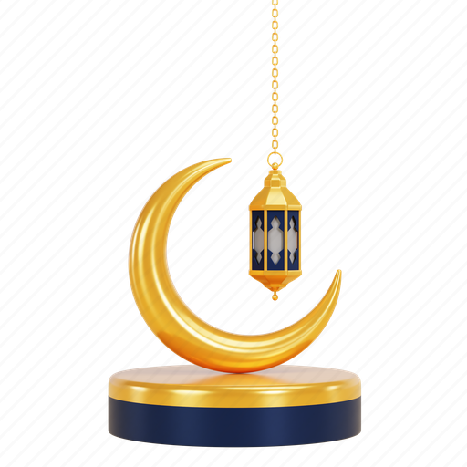 Moon, and, lantern, ramadan, mubarak 3D illustration - Download on Iconfinder