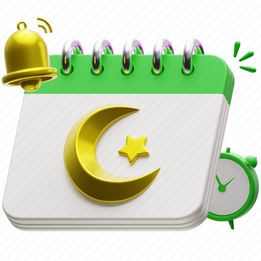Ramadan, calendar, islam, eid, mosque, muslim, islamic 3D illustration - Download on Iconfinder