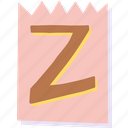 z, cutout letter, ransom, paper, collage, alphabet, letter z