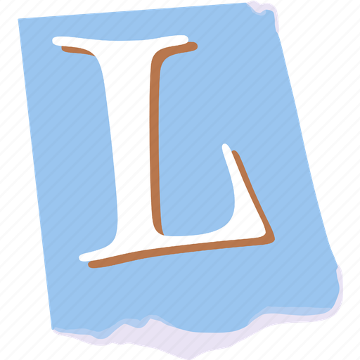 Ripped paper, torn paper, letter l, cutout letter, paper, collage, l icon - Download on Iconfinder