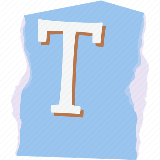 Letter, t, ripped paper, torn paper, alphabet, collage, cutout letter icon - Download on Iconfinder