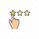 feedback, ranking, rate, rating, review, star, three 