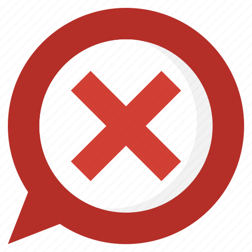 Denied, chat, bubble, testimonial, conversation, communications icon - Download on Iconfinder