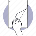 a4, paper, staple, document, hand, flip, note