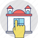 home hand pointing vector icon