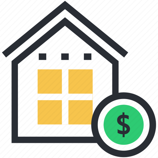 Building, dollar, house financing, mortgage, property value, real estate icon - Download on Iconfinder