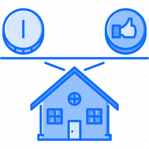 Coin, estate, house, price, quality, real, scales icon - Download on Iconfinder