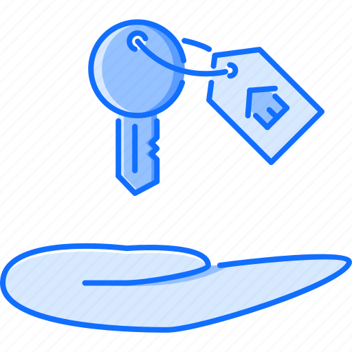 Badge, estate, hand, house, key, real, realtor icon - Download on Iconfinder